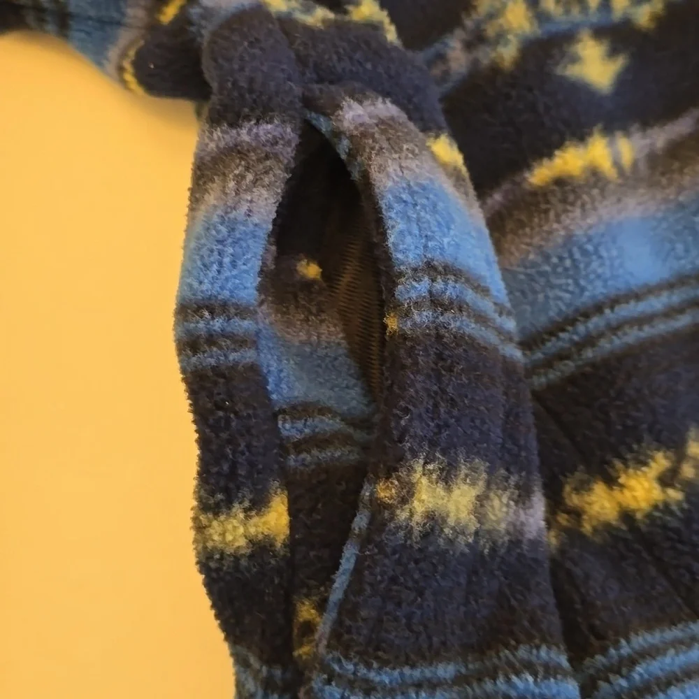 Lands' End Men's Pull over 1/4 Zip Polartech Sweater Print Blue Green Size Large - Picture 12 of 16